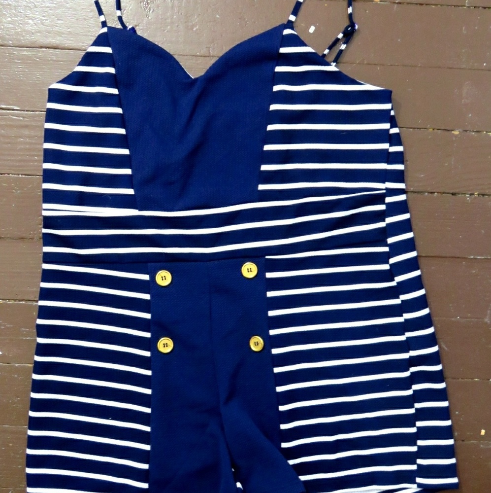 Plus Size Sailor Romper